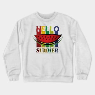 hello watermelon summer Crewneck Sweatshirt